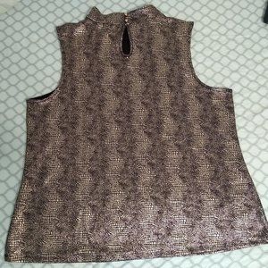 By Design 2X Animal Rose Gold Sleeveless Blouse